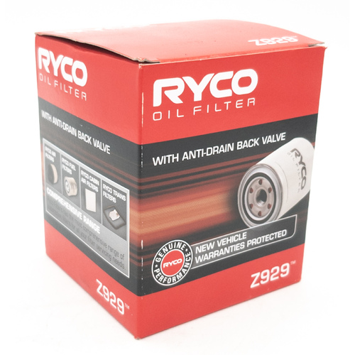 Oil Filter Z929 Ryco For Isuzu D-MAX 3.0LTD 4JJ1 TCX TFR  TFS Ute CRDi 4x4 (TFS85  )