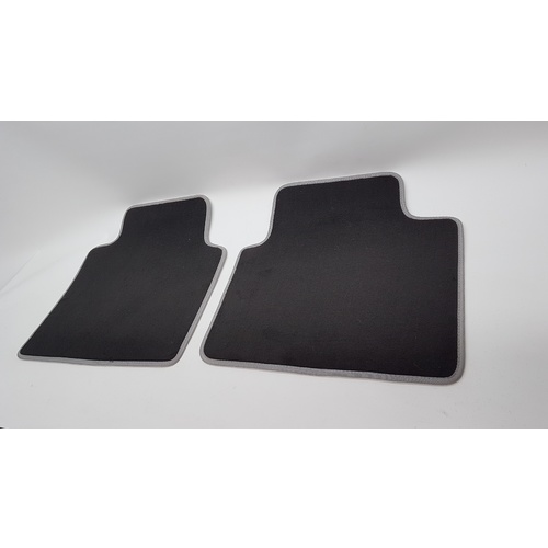 Front Car Floor mats Universal Fits most makes and models Black/ silver edge